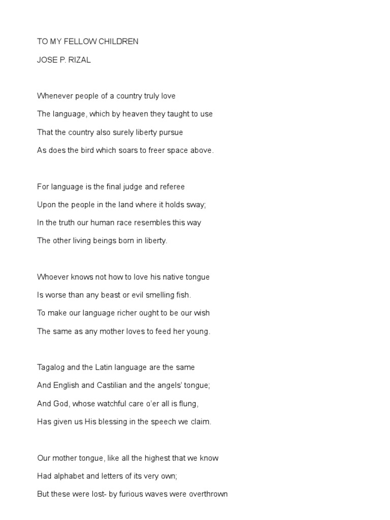 They ask me for verses by jose p rizal essay 07 picture