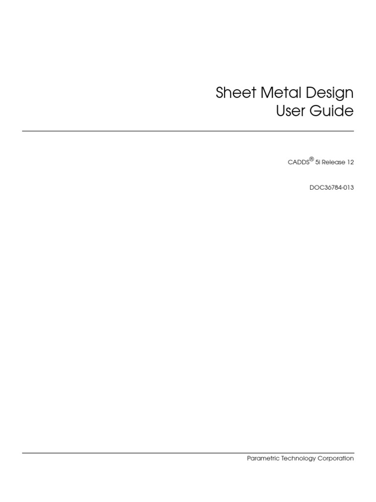 Sheet Metal Design User Guide: Cadds 5i Release 12 | PDF | Computing ...