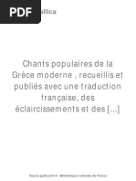 Chants Populaires de La Grèce Moderne - Tome 1 - Chants Historiques - 1824