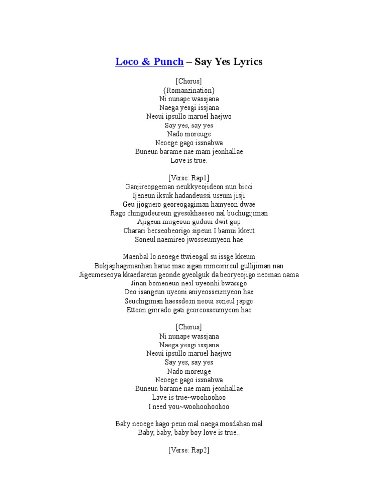 Say Yes Loco PDF