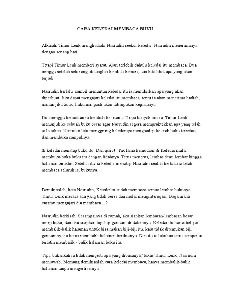 Cara Keledai Membaca Buku Beserta Strukturnya Ruang Sekolah