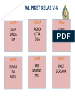 Jadwal Piket Kelas V