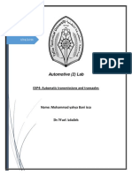 Automotive (2) Lab: EXP4: Automatic Transmissions and Transaxles