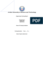 Jordan University of Science and Technology: Engineering Training Report