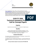 OVW FY 2008 Technical Assistance Program Call For Concept Papers