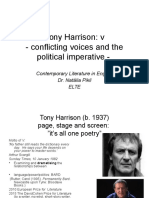 Tony Harrison: V - Conflicting Voices and The Political Imperative