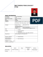 Ukm Mobil Hemat Energi Pens 2016/2017 Curriculum Vitae: Basic Information