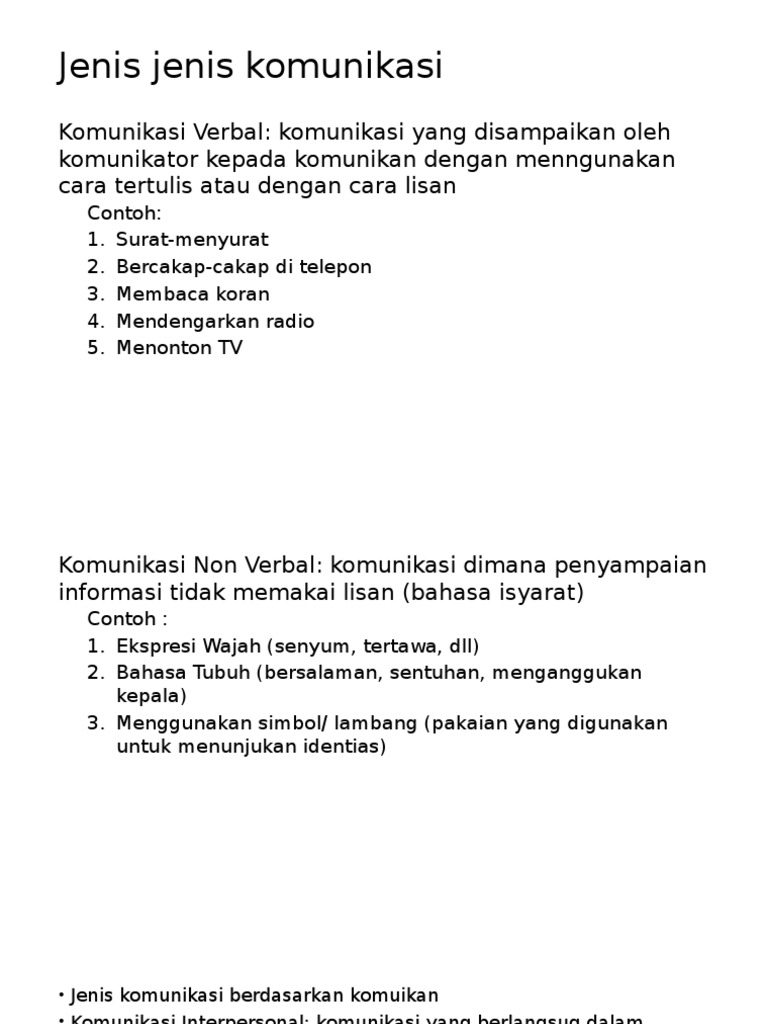 Jenis Jenis Komunikasi Pdf