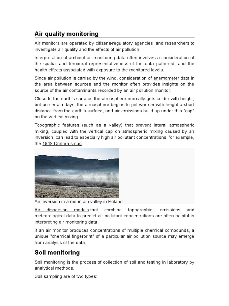 Air Quality Monitoring PDF Environmental Monitoring Remote Sensing