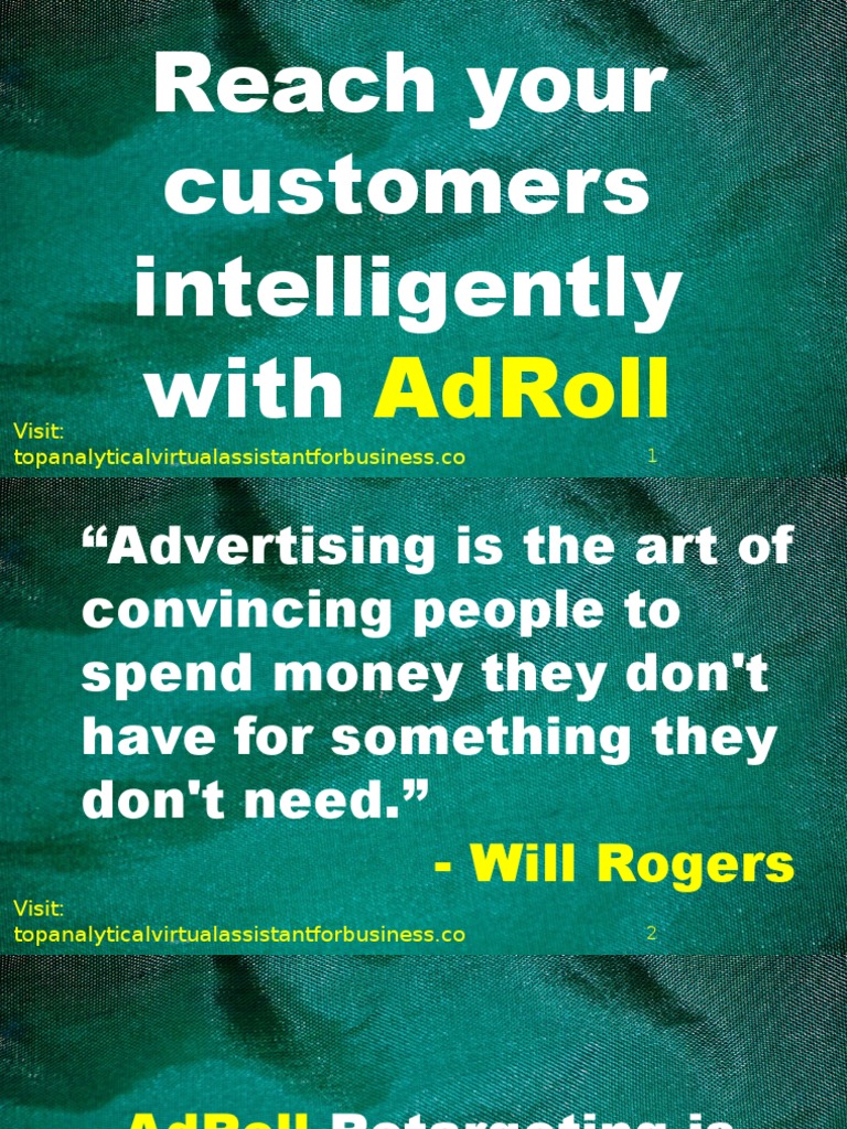 Reach Your Customers Intelligently With AdRoll | PDF | Websites ...