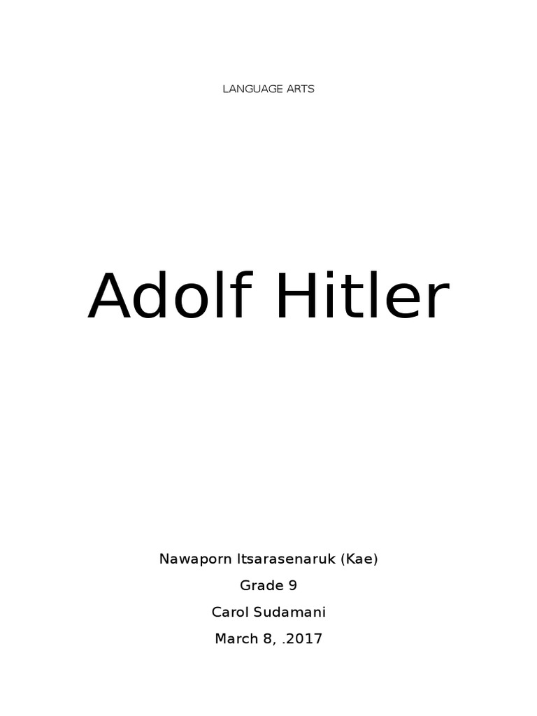 hitler essay