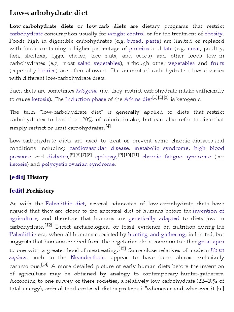 Low Carb | PDF | Low Carbohydrate Diet | Ketosis
