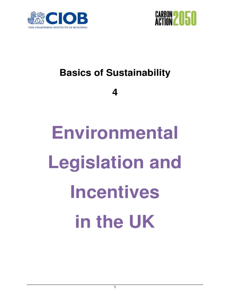 4 Environmental Legislation and Incentives in The UK PDF
