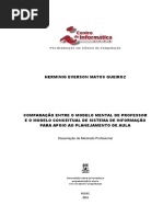 Comparação entre o modelo mental de professor e o modelo conceitual de sistema de informação para apoio ao planejamento de aula