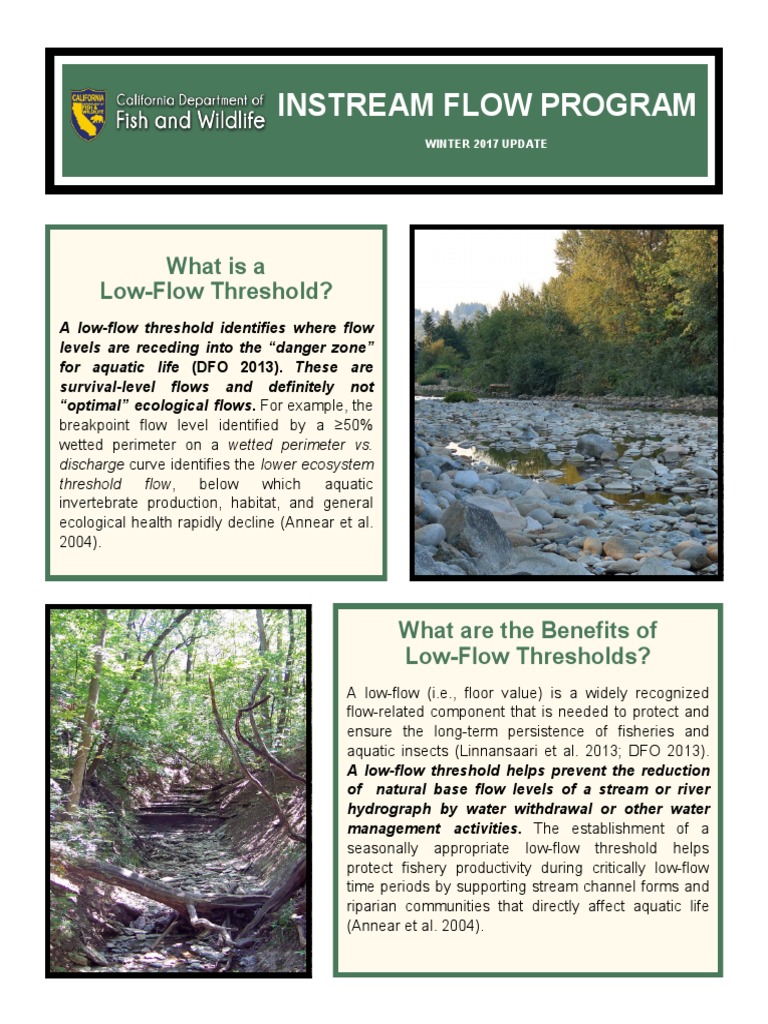 2017 Instream Flow Program Pdf Aquatic Ecosystem Discharge