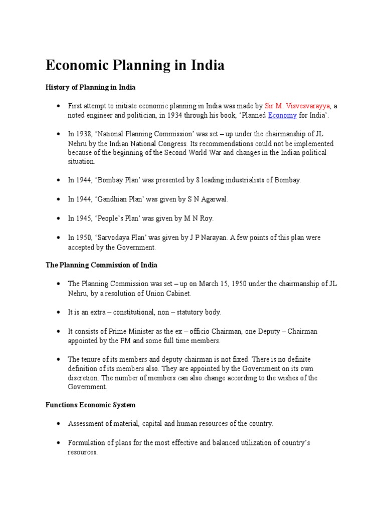 Economic Planning in India | PDF | Government | Social Institutions