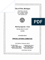 Flint City Council Special Affairs Agenda for March 13, 2017