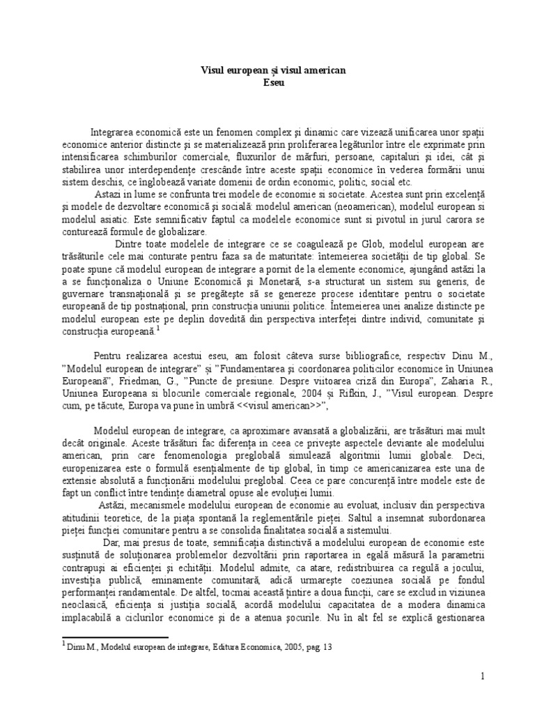 Eseu - Modelul European | PDF