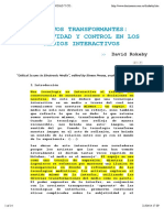 Espejos Transformantes Subjetividad y Control en Los Medios Interactivos