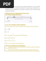 Influence Line For Determinate Structures: (1) Simply Supported Beam