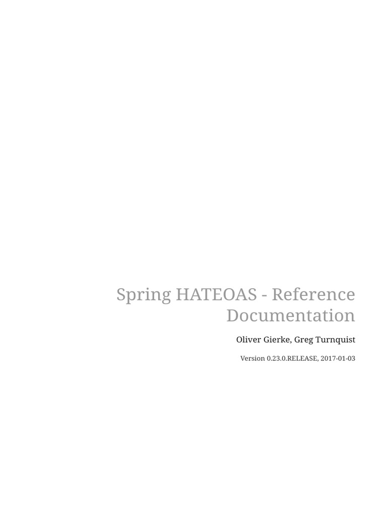 Spring Hateoas Reference PDF Spring Framework Uniform Resource