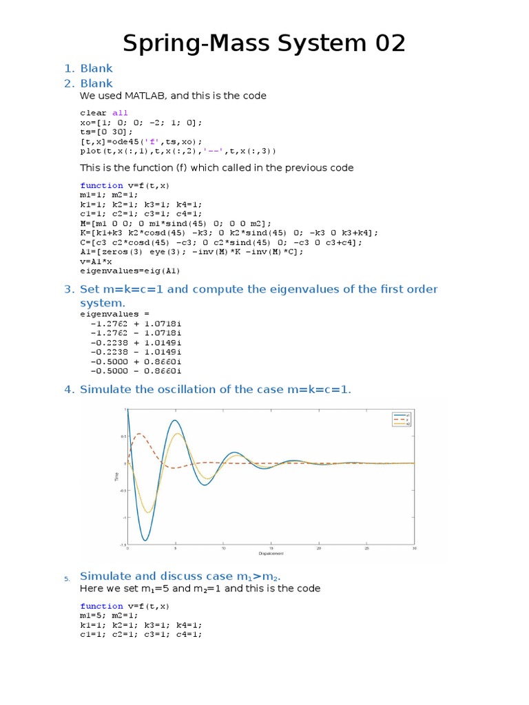 Spring-Mass System Simulations | PDF | Teaching Methods & Materials ...