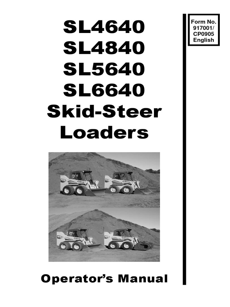 Gehl Sl4640 4840 5640 6640 Skid Steer Loader Service Shop Repair Workshop Manual Heavy Equipment Parts Accessories Heavy Equipment Manuals Books