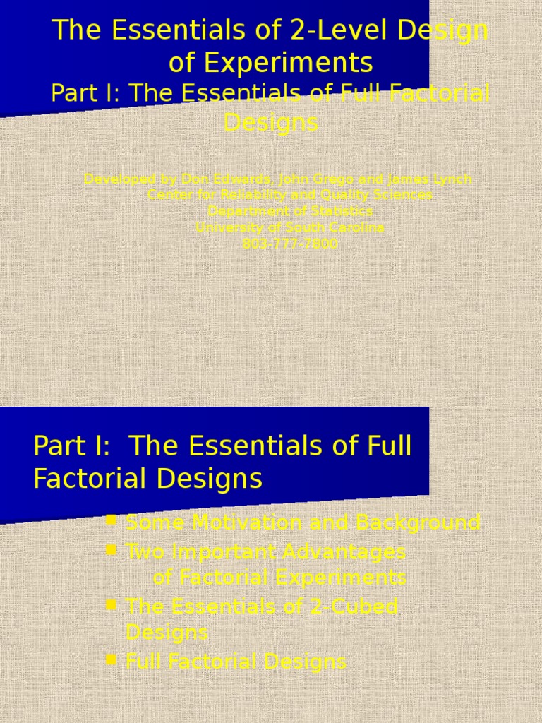 Essentials of Full Factorial Designs | PDF | Scientific Method | Experiment