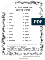Spellingwordsmarch 13 TH