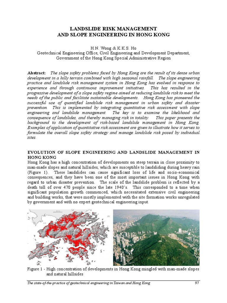 Landslide Risk Management in Hong Kong | PDF | Risk | Risk Management