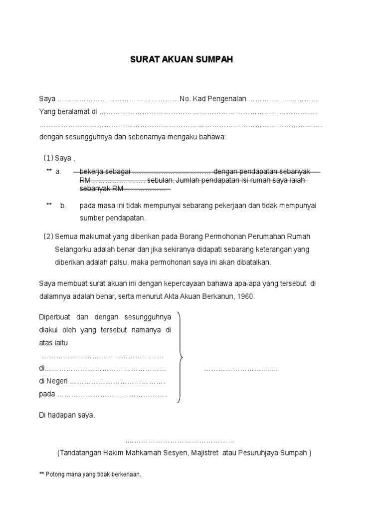 Surat Akuan Sumpah  PDF