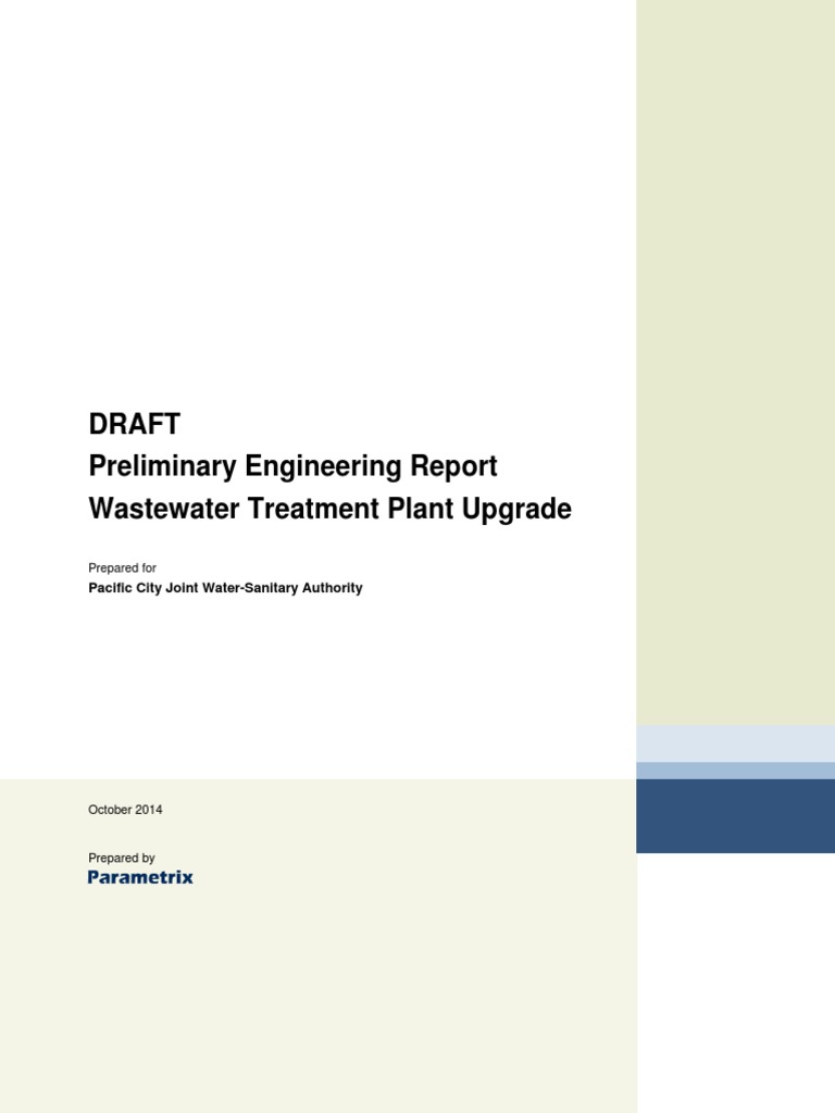 Wastewater Treatment Plant Upgrade Report | PDF | Clean Water Act ...