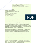 A Inclusión de Los Niños Con Discapacidad A Las Escuelas Mixtas