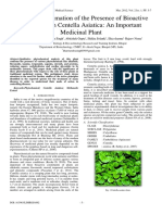 Qualitative Estimation of The Presence of Bioactive Compound in Centella Asiatica An Important Medicinal Plant