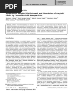 Inhibition of Amyloid Fibril Growth and Dissolution of Amyloid Fibrils by Curcumin-Gold Nanoparticles