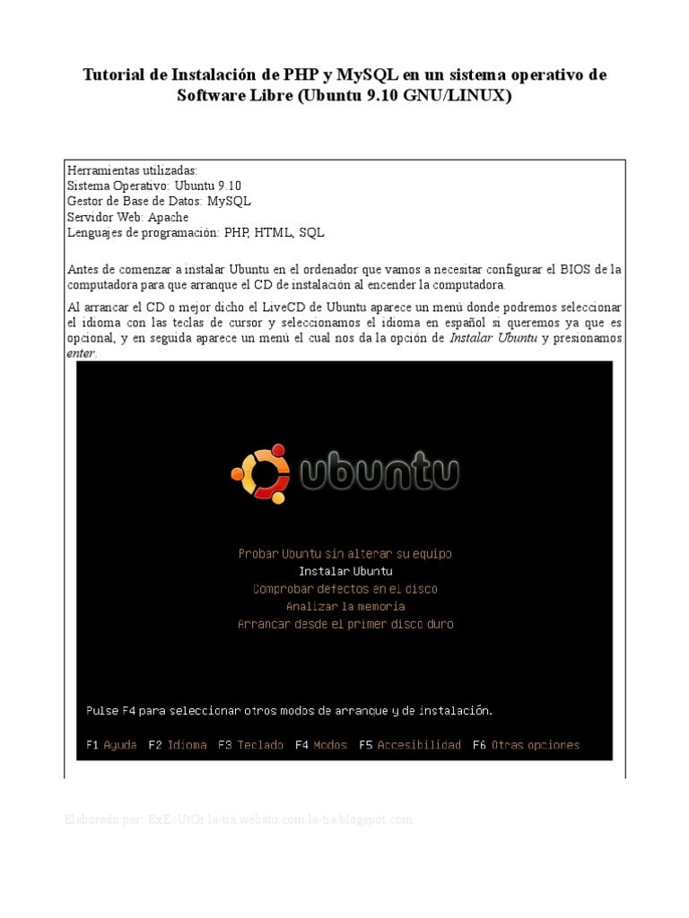 Instalacion de MySQL y Apache en Ubuntu 9.10 | PDF | Servidor HTTP ...