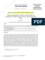 Analysis and Design For Object-Oriented Multi-Tier Architecture of Public Opinion Survey System Based On UML