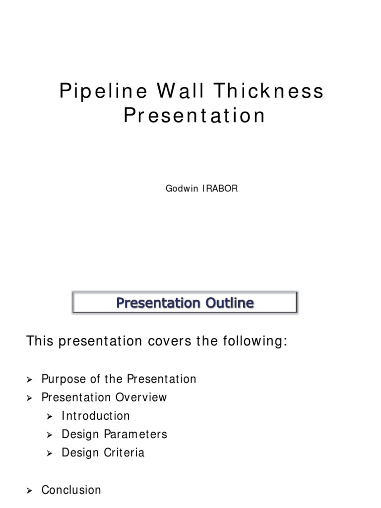 Pipeline Wall Thickness Design Overview | PDF | Pipe (Fluid Conveyance ...