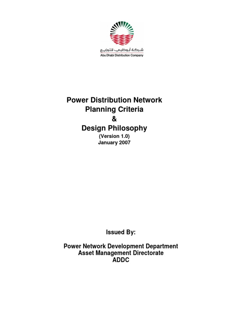 ADDC Power Distribution Planning Criteria | PDF | Sensitivity Analysis ...