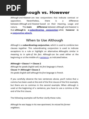 However At The End Of A Sentence