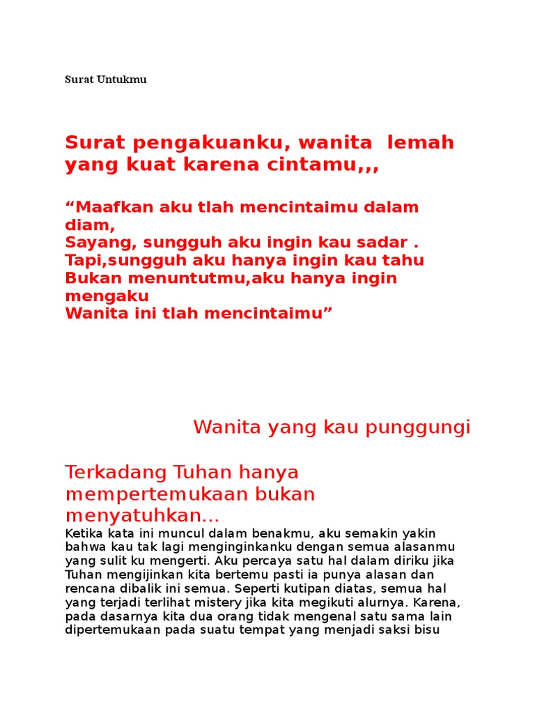 Surat Untukmu Puisi Pdf