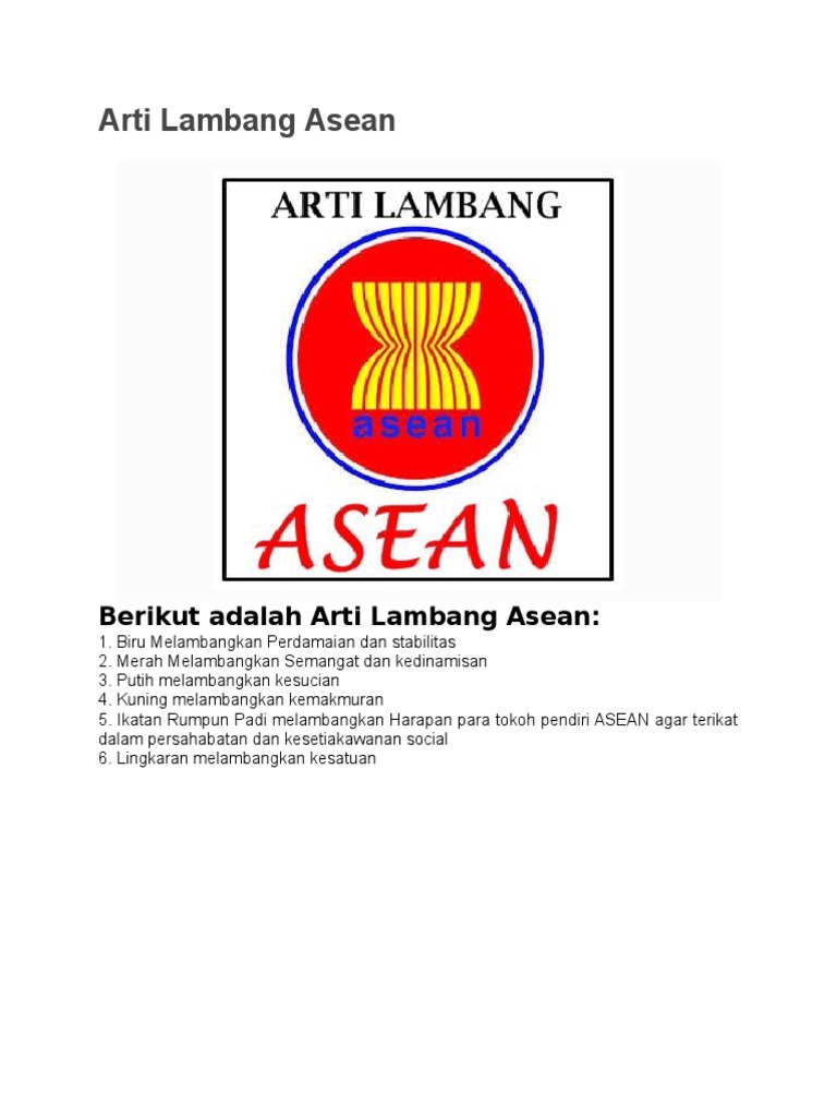  Warna  Kuning  Pada  Lambang Asean  Melambangkan Ide 