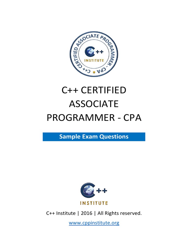 CPA C++ Sample Exam Questions | PDF | C++ | Software Engineering
