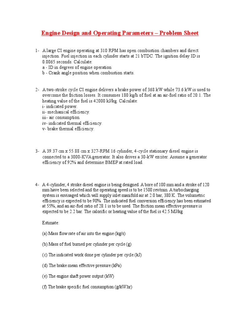 Engine Design and Operating Parameters PDF