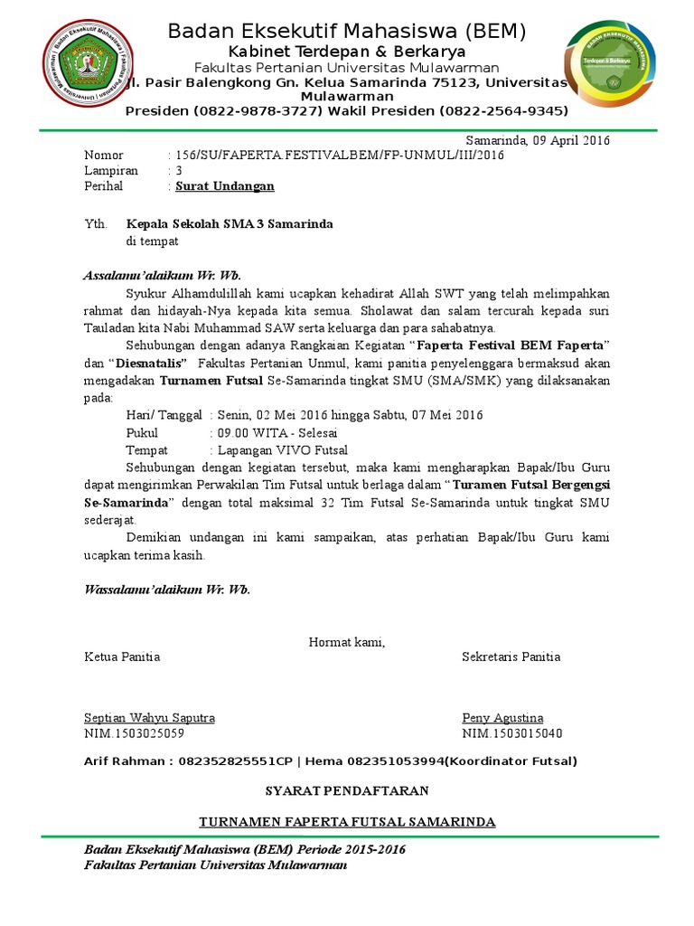 Surat Undangan Lomba Futsal