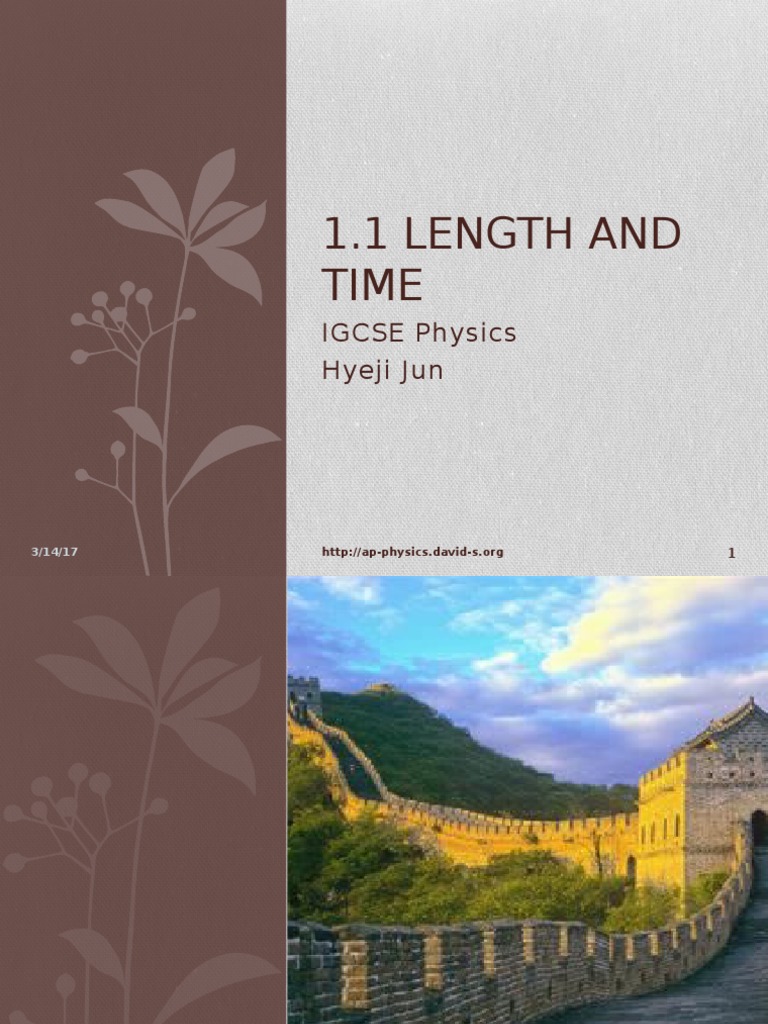 IGCSE Physics: Length & Time | PDF