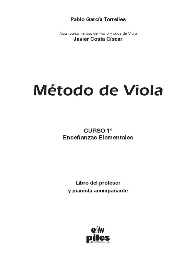 Metodo Viola | PDF | Piano | Maestros