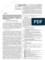 Modifican El Reglamento Del Registro de Organizaciones Políticas y Aprueban Su Texto Ordenado