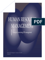 Human Resource Management: Concepts Concerning HR Management