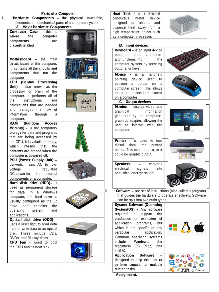 Parts of Computer PDF Computer Data Storage Computing